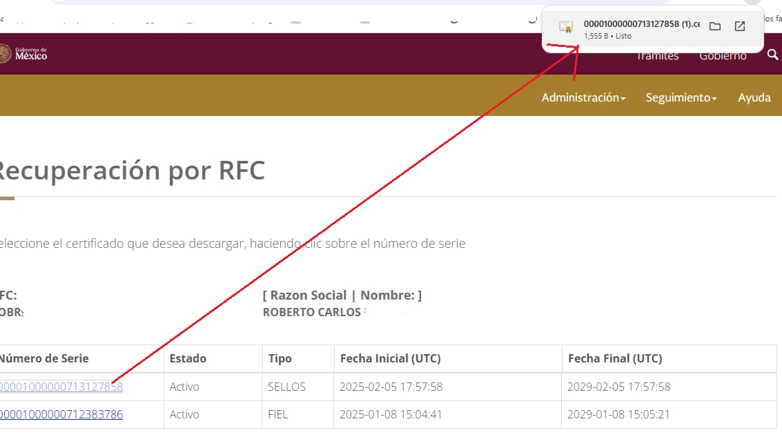 Descarga certifica