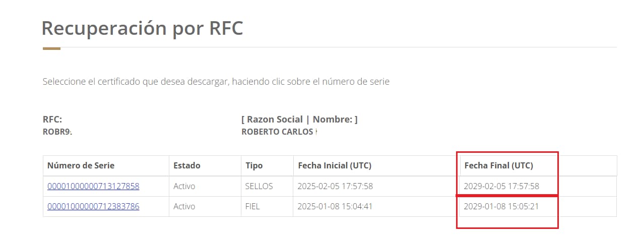 Descarga certifica